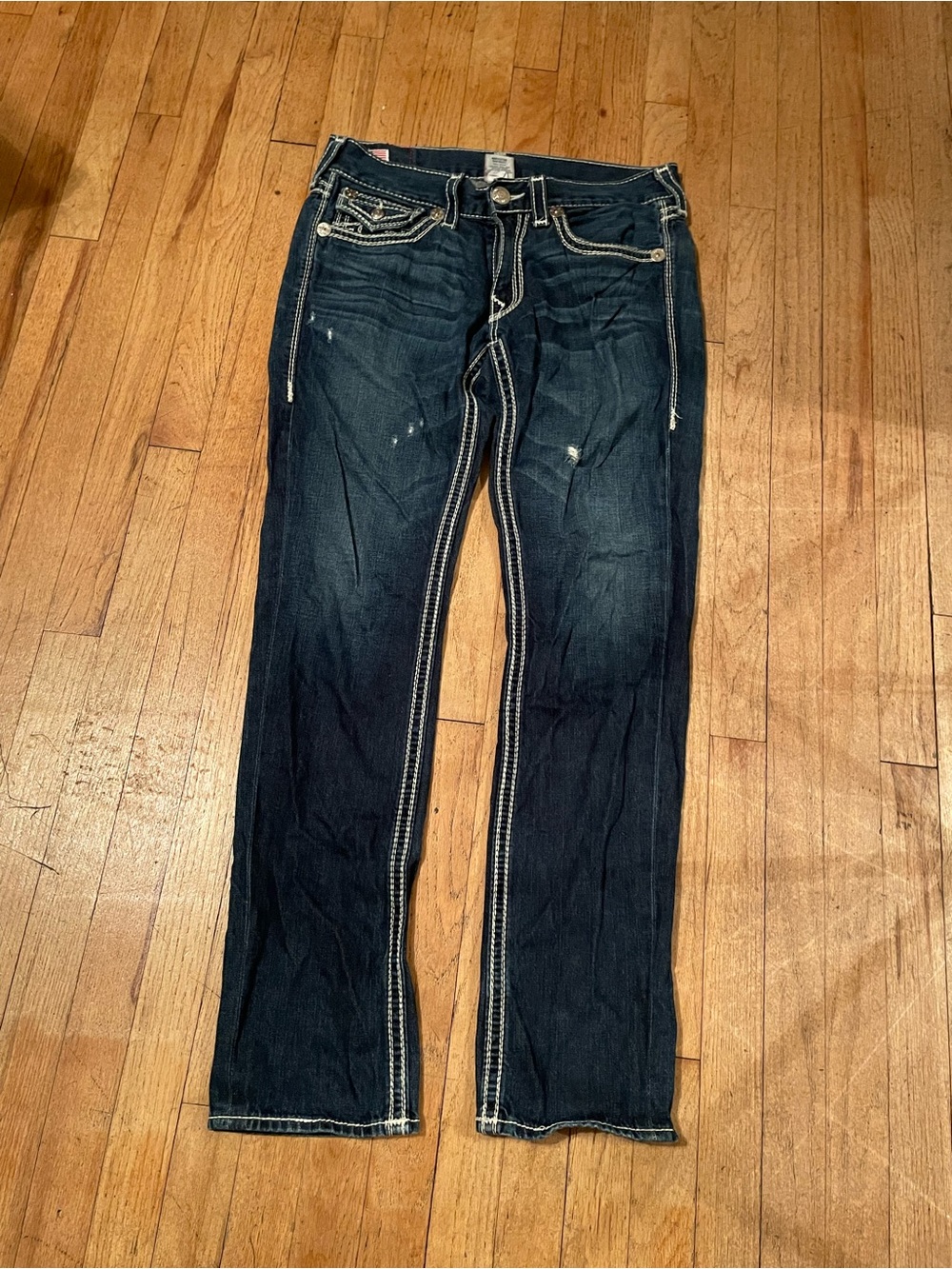 True Religion Dark Blue Straight-Leg Jeans